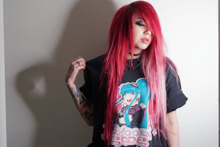 BLOOD CODE - SAKURA BLOOM - Acid Wash Oversize T-Shirt