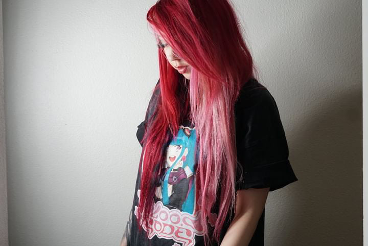 BLOOD CODE - SAKURA BLOOM - Acid Wash Oversize T-Shirt