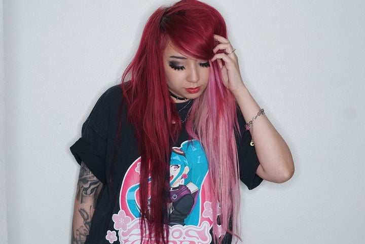 BLOOD CODE - SAKURA BLOOM - Acid Wash Oversize T-Shirt