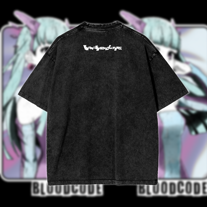 KAMIKAZEGIRLS x BLOOD CODE - Oversized Snow Wash T-Shirt