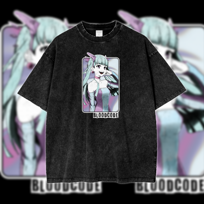 KAMIKAZEGIRLS x BLOOD CODE - Oversized Snow Wash T-Shirt