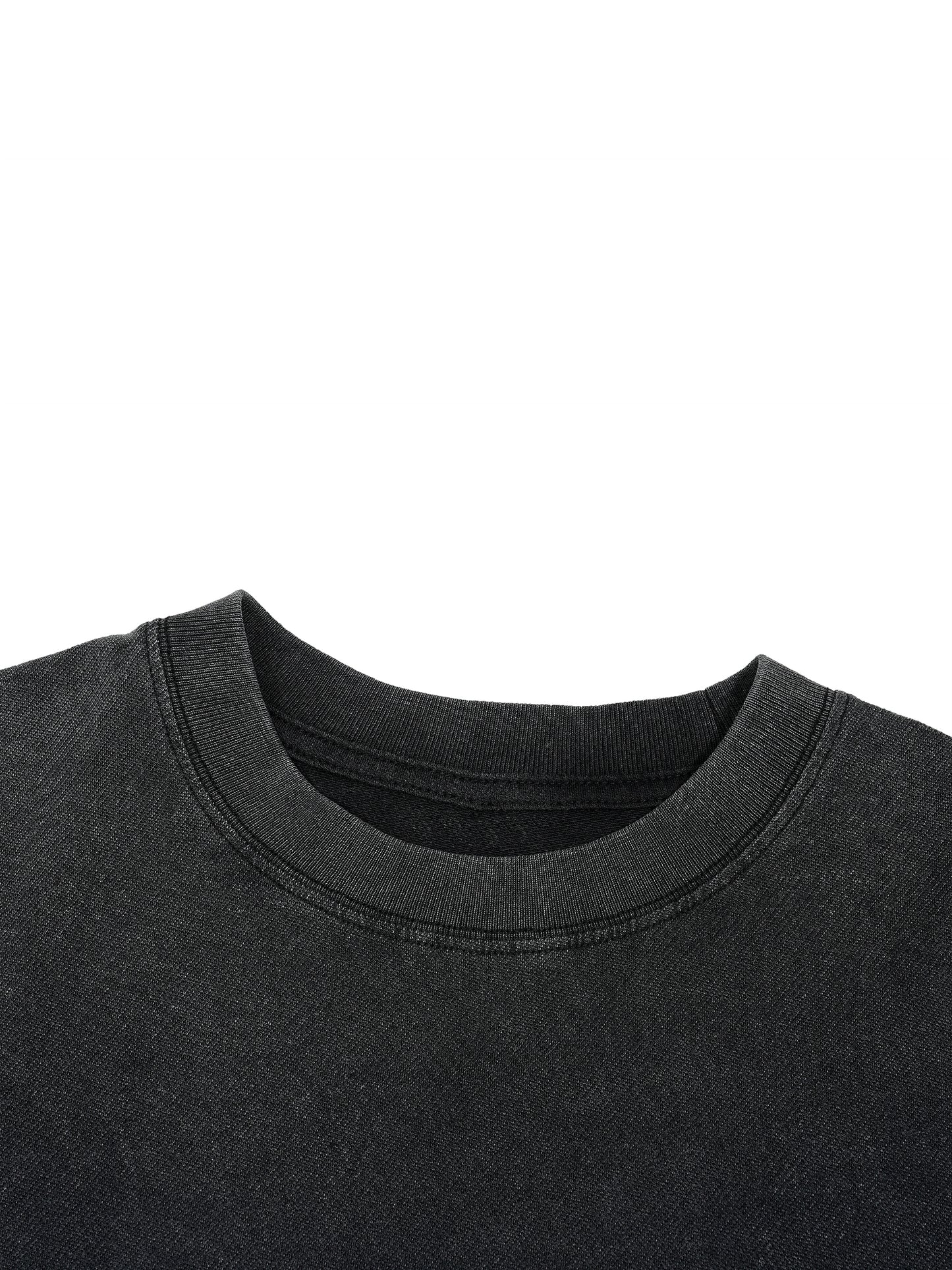 HARU🔔BELL Vintage Wash Boxy Distressed Hem T-Shirt by BLOOD CODE
