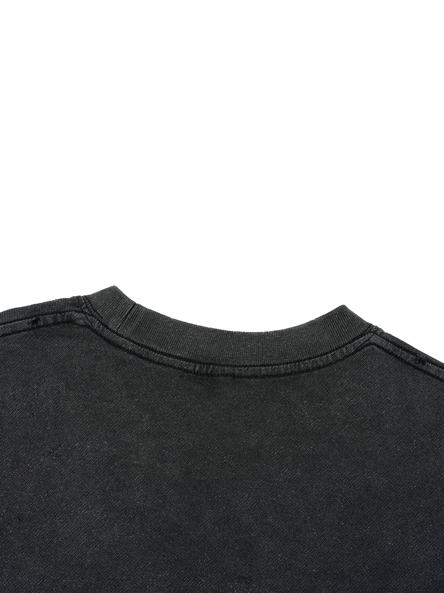 HARU🔔BELL Vintage Wash Boxy Distressed Hem T-Shirt by BLOOD CODE
